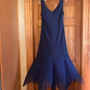 Dress barn woman size 14 formal dress with 2 three-quarter sleeve cover-ups